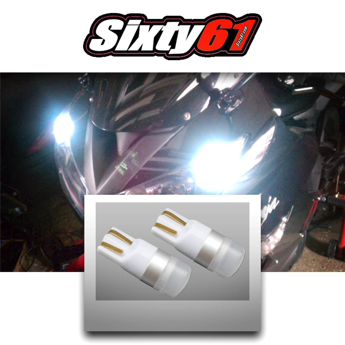 Motorcycle LED Side Marker Light Bulbs - White