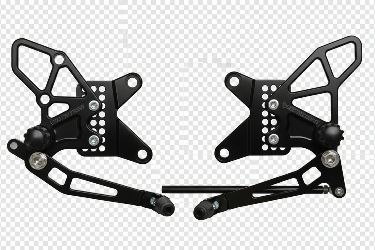 Vortex Rearsets Black Kawasaki ZX-6R 2009-2012 RS415K