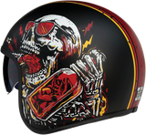 Casco de motocicleta Saturn Z1R - Devil Made Me - Negro/Rojo - Grande 0104-2819