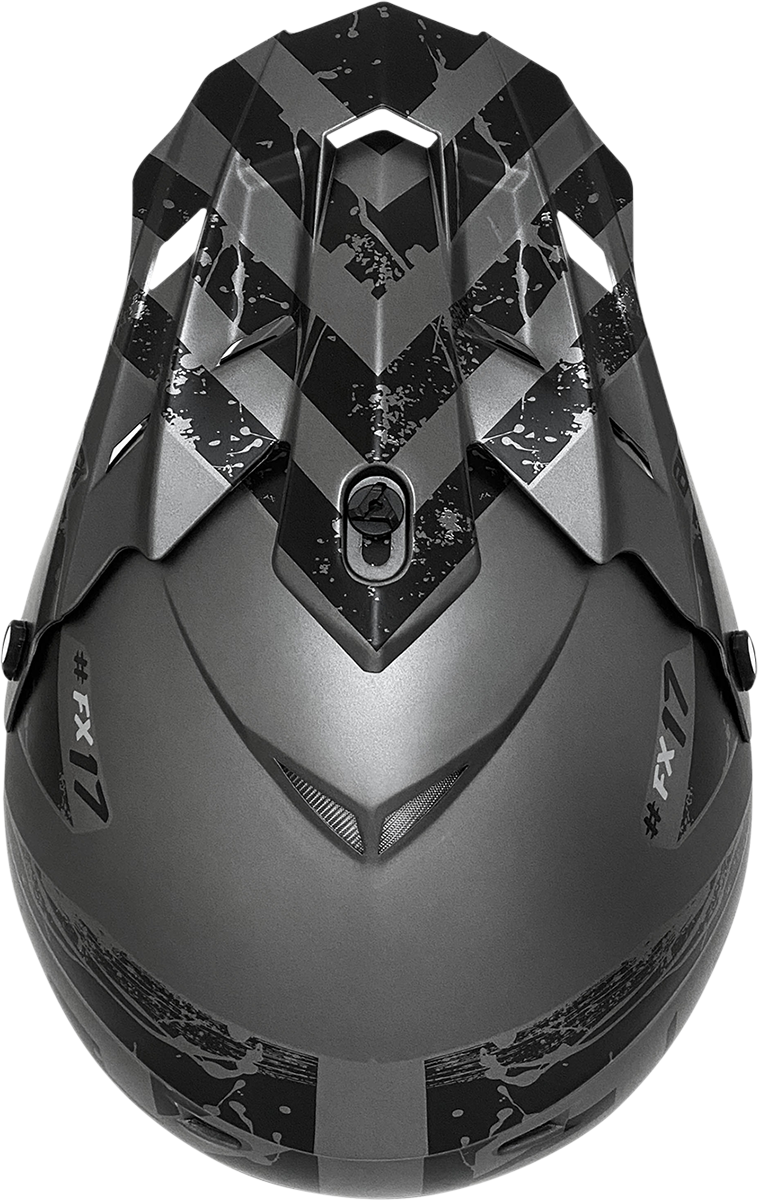 Casco de motocicleta AFX FX-17Y - Attack - Gris escarcha/Negro mate - Talla grande 0111-1398