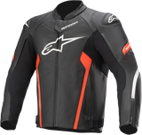 Chaqueta de cuero ALPINESTARS Faster v2 - Negro/Rojo - Talla 38 EE. UU. / 48 UE 3103521-1030-48
