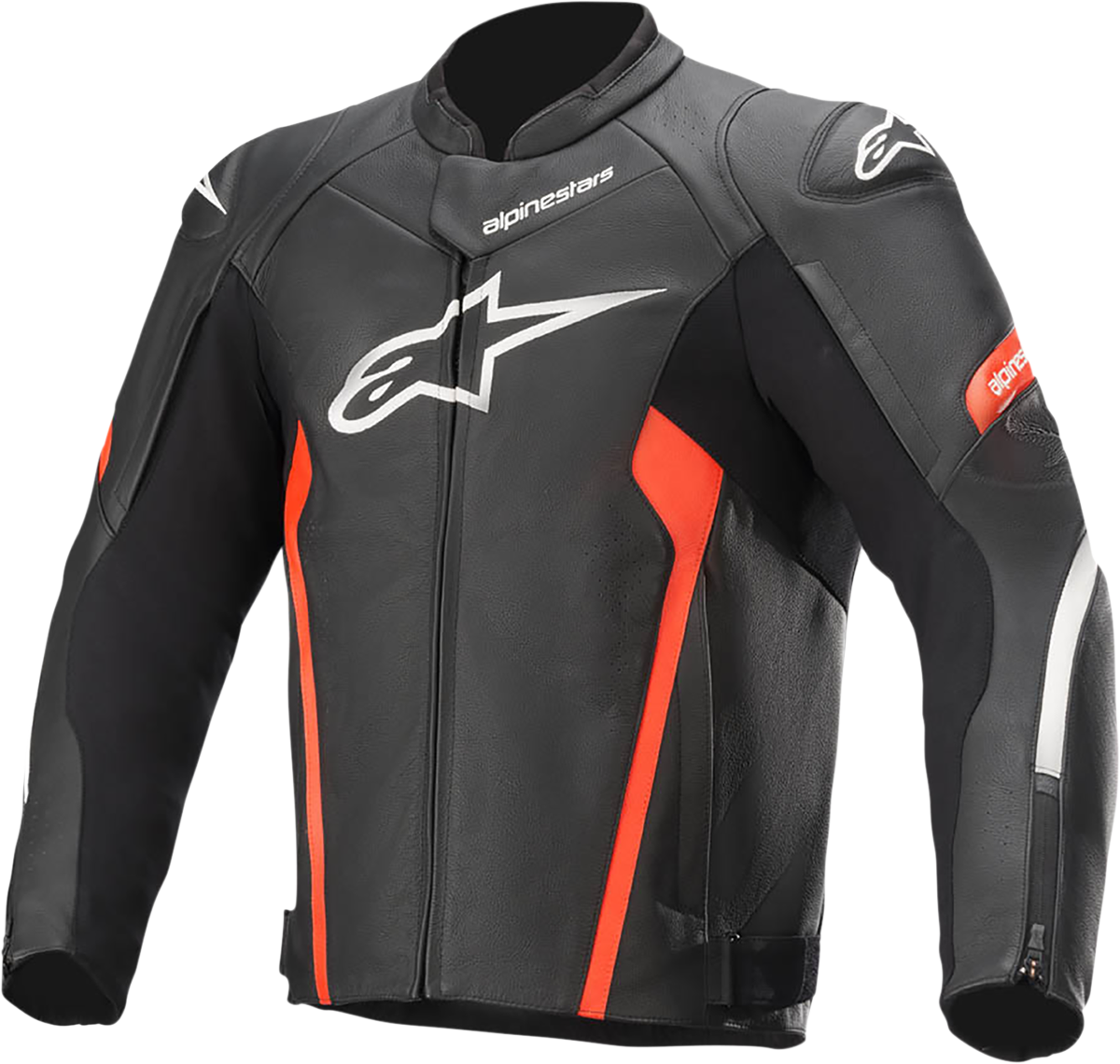Chaqueta de cuero ALPINESTARS Faster v2 - Negro/Rojo - Talla 44 EE. UU. / 54 UE 3103521-1030-54