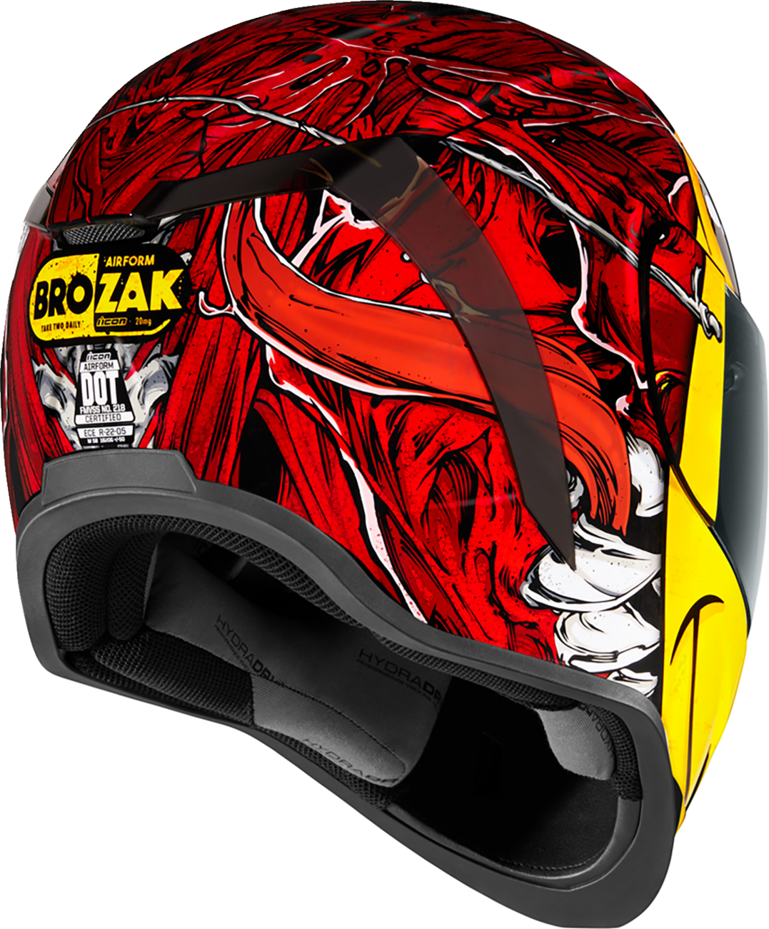 Icon Airform MIPS Brozak Motorcycle Helmet - Yellow Red / 61-62cm