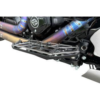 Estribos KODLIN USA NXL - Negros con cubierta de acero inoxidable para Harley-Davidson K73253