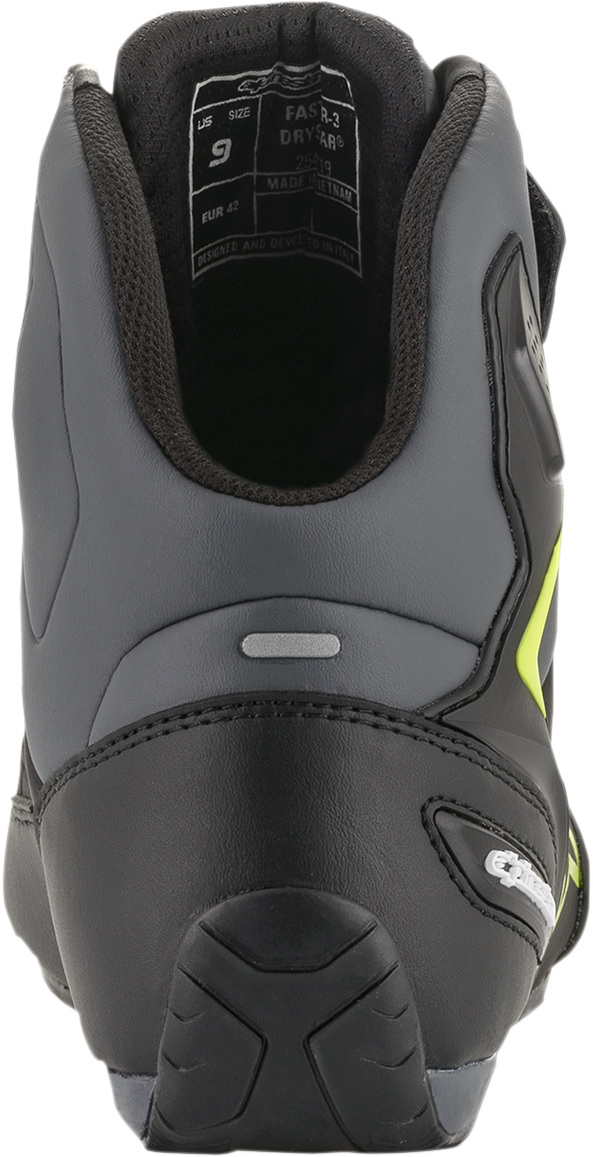 Zapatillas ALPINESTARS Faster-3 Drystar® - Negro/Gris/Amarillo - Talla 11.5 (EE. UU.) 2540719175-11.5