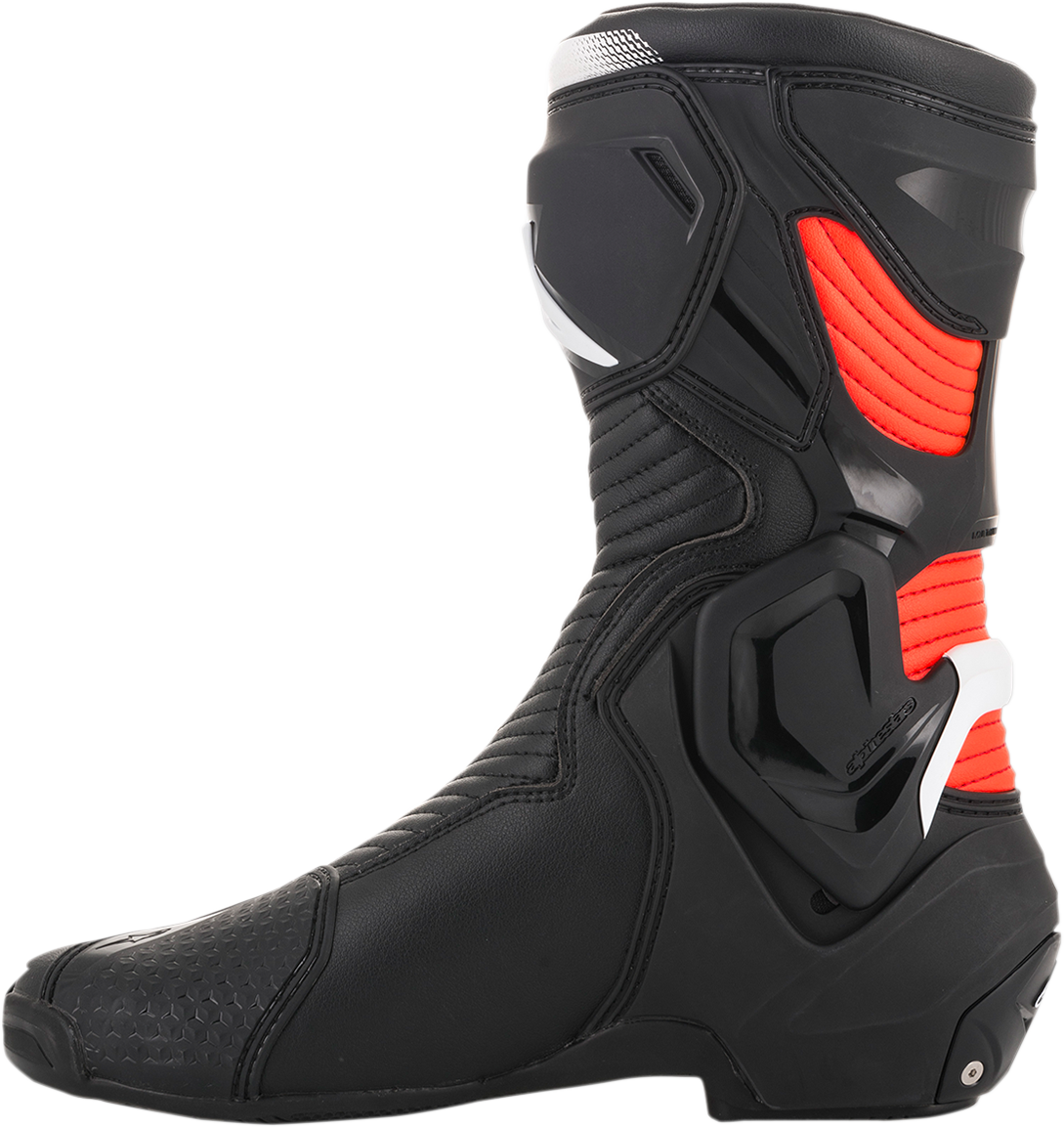 Botas ALPINESTARS SMX+ - Negro/Blanco/Rojo Fluorescente - Talla 10.5 EE. UU. / 45 UE 2221019-1231-45