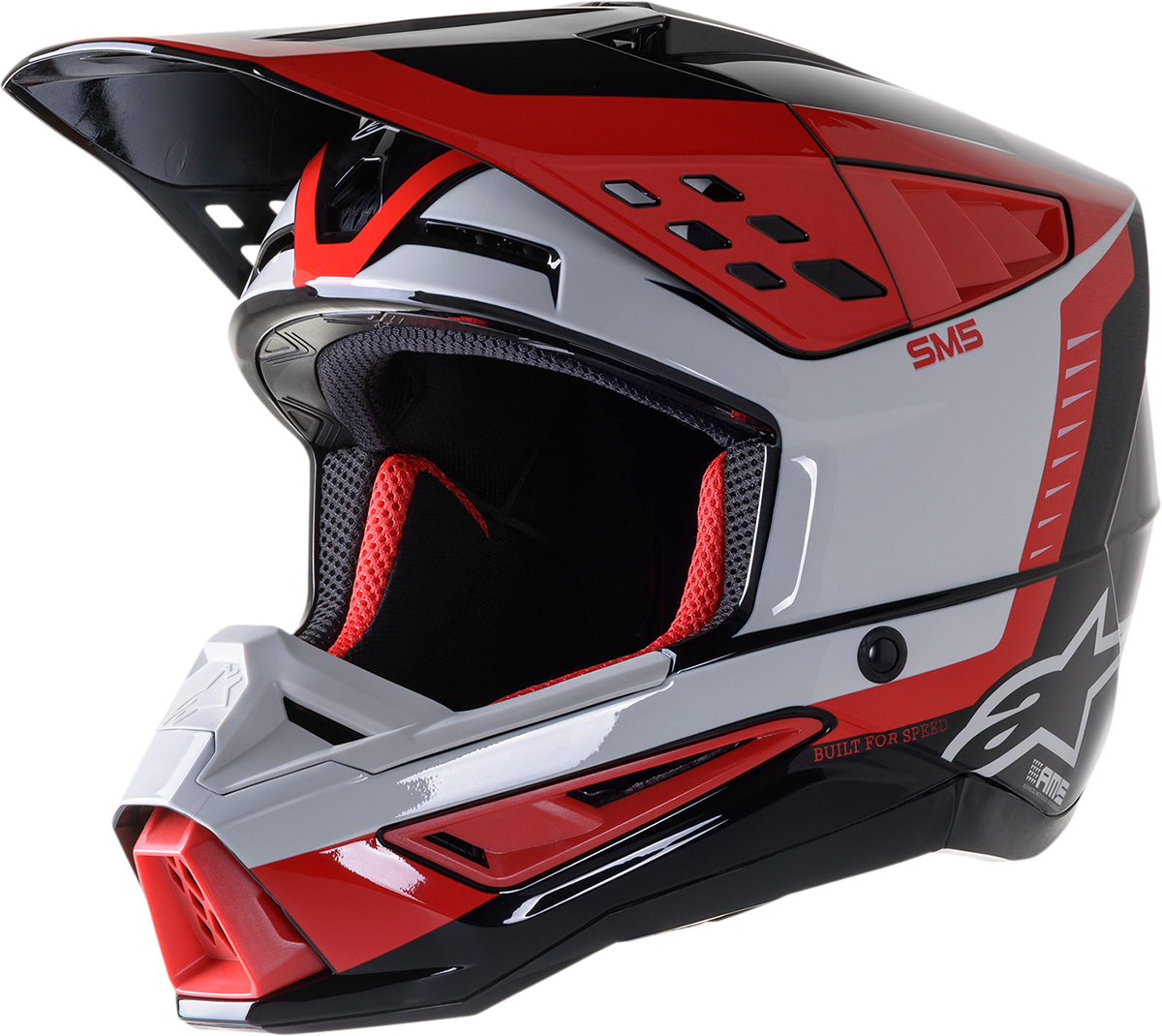 Casco de motocicleta ALPINESTARS SM5 - Beam - Negro/Gris/Rojo - Grande 8303722-1313-LG