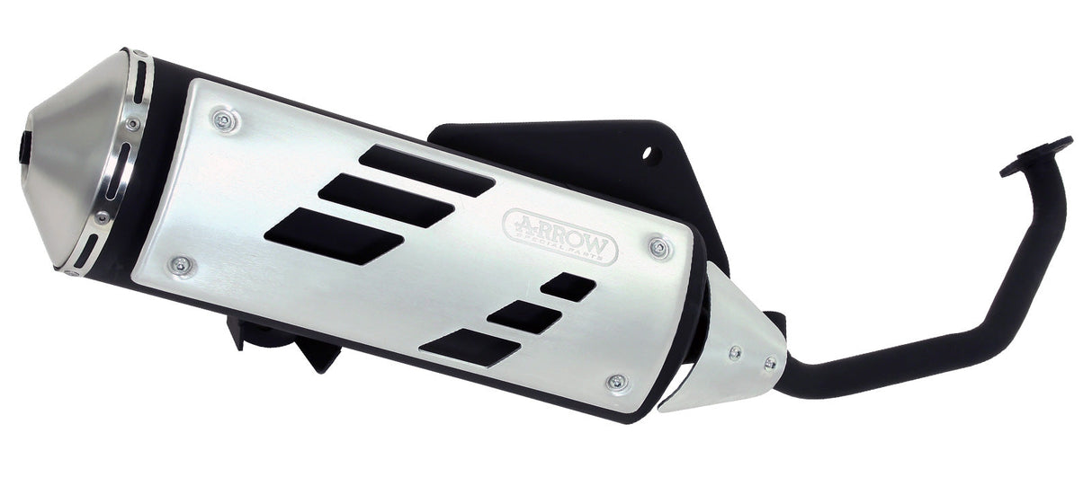 Silenciador urbano oscuro de aluminio Arrow Aprilia Sr 200gt '22 con colector 53549ann
