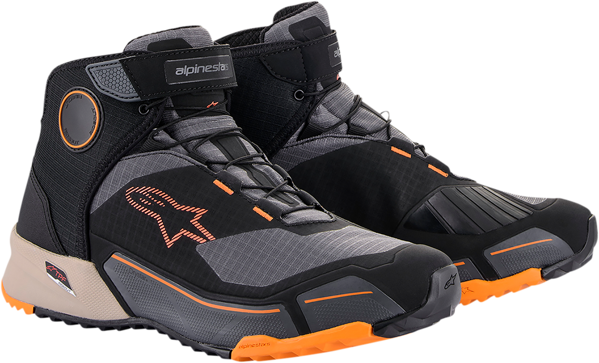 Zapatos ALPINESTARS CR-X Drystar® - Negro/Marrón/Naranja - Talla 12 de EE. UU. 26118201284-12