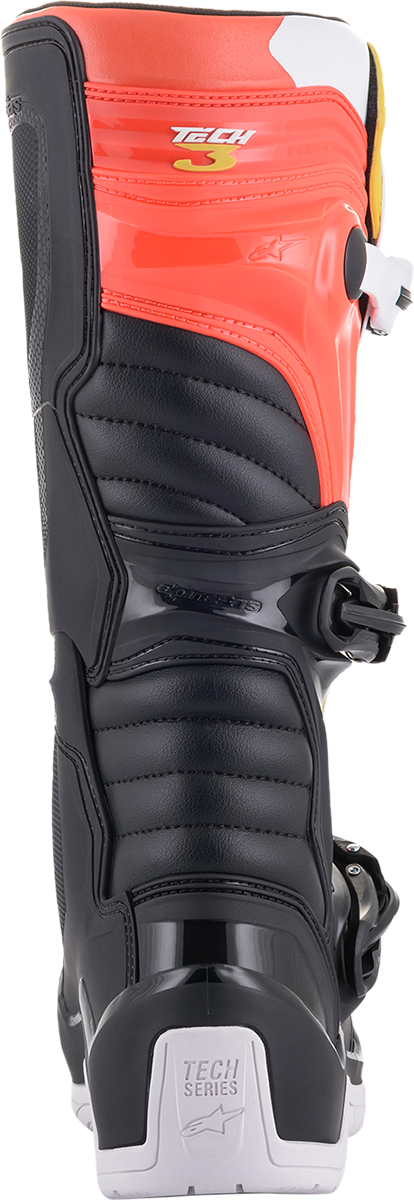Botas ALPINESTARS Tech 3 - Negro/Blanco/Naranja - Talla 9 de EE. UU. 2013018-1238-9