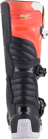 Botas ALPINESTARS Tech 3 - Negro/Blanco/Naranja - Talla 9 de EE. UU. 2013018-1238-9