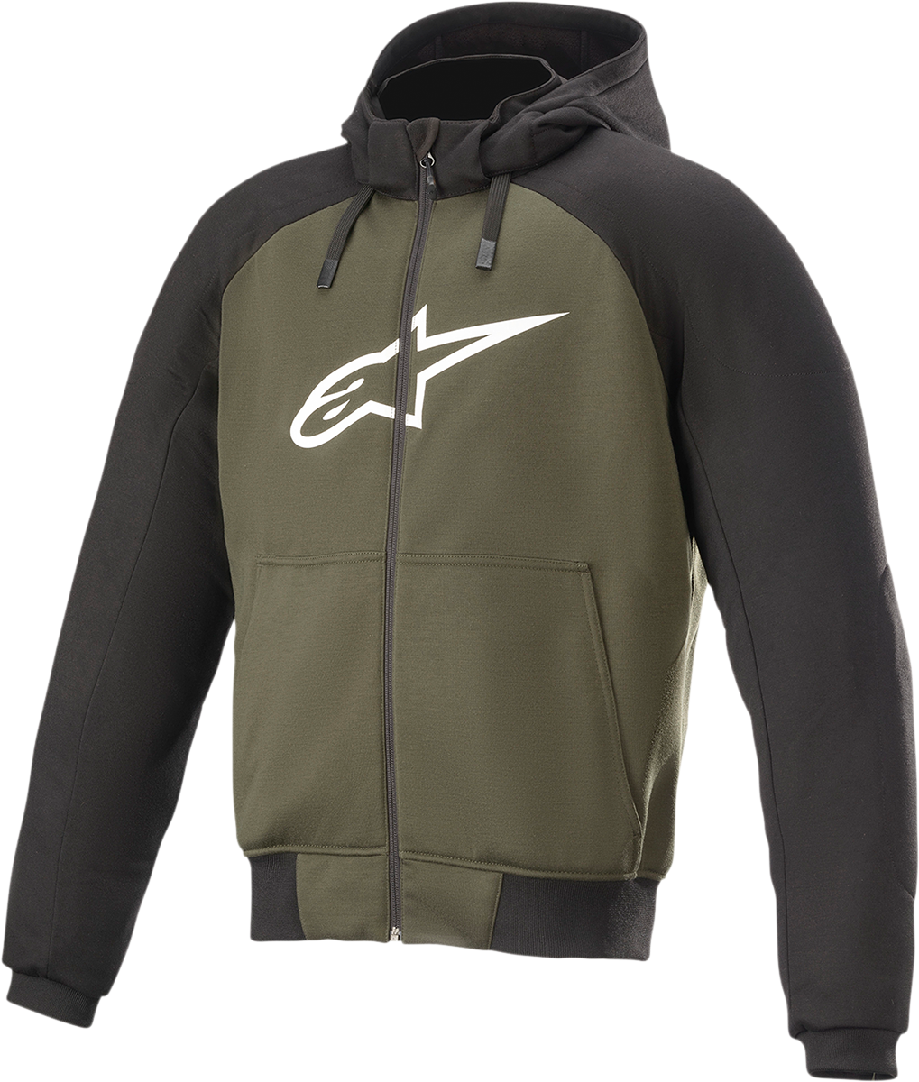 Sudadera con capucha cromada ALPINESTARS - Negro/Verde - XL 4200918-1681-XL