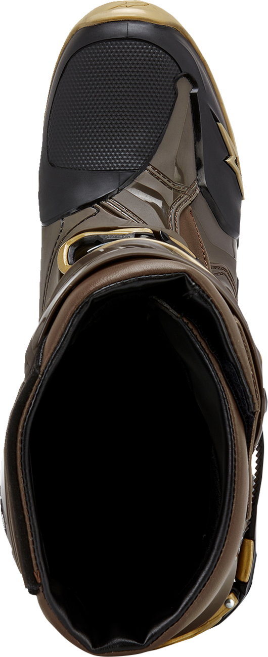 Botas ALPINESTARS Edición Limitada Squad '23 Tech 10 - Marrón/Dorado - Talla 9 de EE. UU. 2010020-839-9