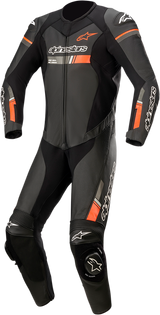 Mono de cuero ALPINESTARS GP Force Chaser de una pieza - Negro/Rojo Fluorescente - Talla 42 EE. UU. / 52 UE 3150321-1030-52