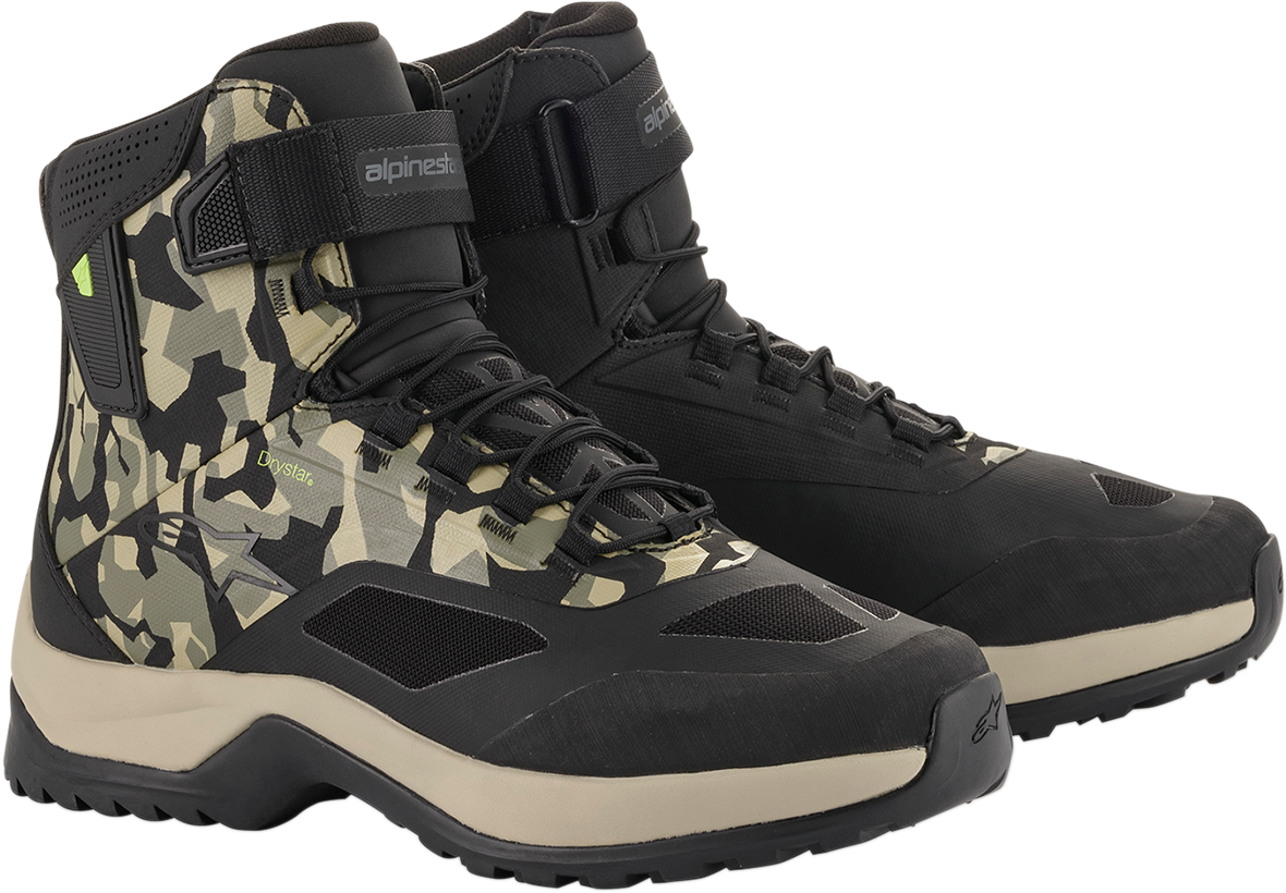 Zapatos ALPINESTARS CR-6 Drystar® - Negro/Marrón/Verde - Talla 8 de EE. UU. 261102016098