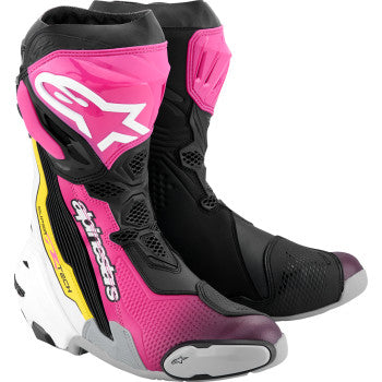 ALPINESTARS Supertech R Boots - Black/Magenta/White/Yellow - US 12.5 / EU 48 2220021-1634- 48