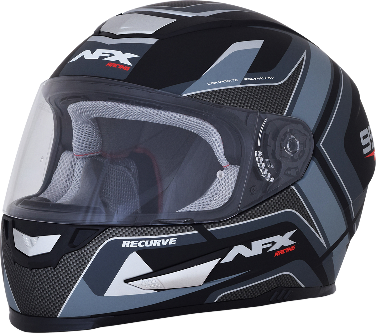 Casco de motocicleta AFX FX-99 - Recurvo - Negro mate/gris - Mediano 0101-11137