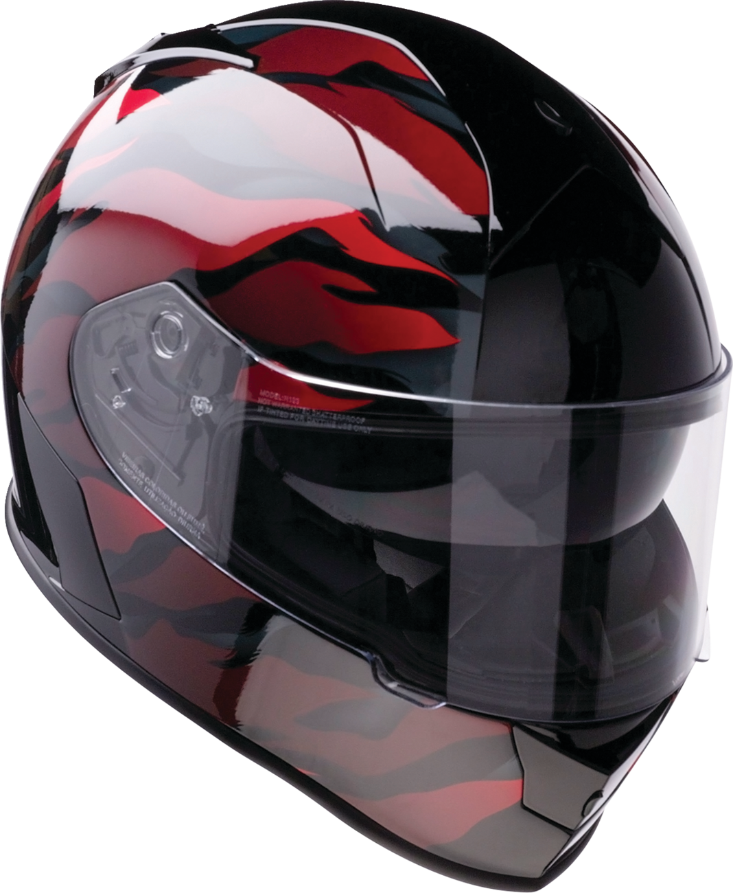 Casco de motocicleta Z1R Warrant - Panthera - Negro/Rojo - XS 0101-15205 