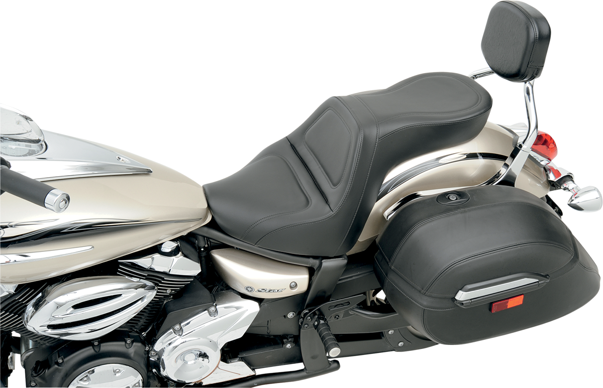 Asiento SADDLEMEN Yamaha XVS950 V-Star 950 2009-2013 Explorer sin respaldo, cosido en negro Y09-14-0291