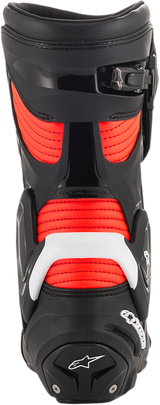 Botas ALPINESTARS SMX+ - Negro/Blanco/Rojo Fluorescente - Talla EE. UU. 9 / Talla UE 43 2221019-1231-43