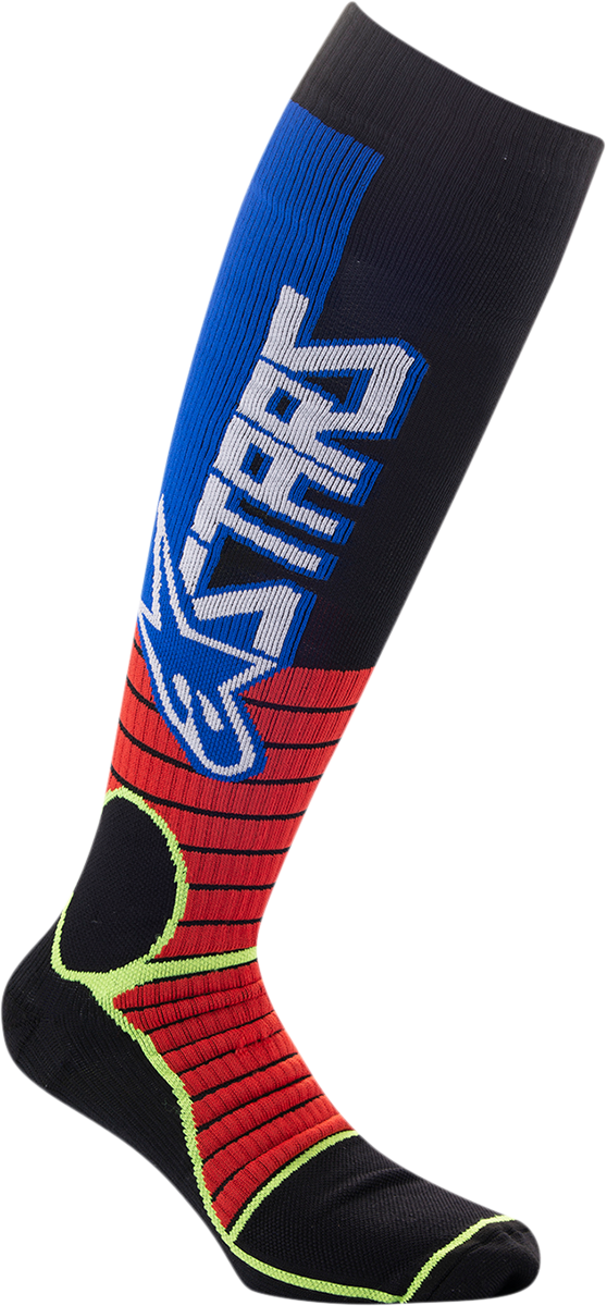 Calcetines ALPINESTARS MX Pro - Rojo/Amarillo/Azul - Medianos 4701520-3057-M