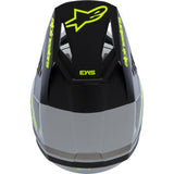 Casco de motocicleta juvenil ALPINESTARS SM3 - Radium - Gris mate/Negro/Amarillo fluorescente - Talla pequeña 8301825-9510-YS 