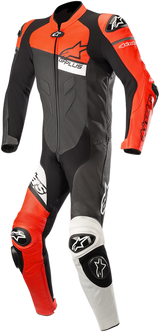 Mono de cuero ALPINESTARS GP Plus Venom de una pieza - Negro/Rojo Fluorescente/Blanco - Talla 46 de EE. UU. / 56 de UE 3150818-1321-56