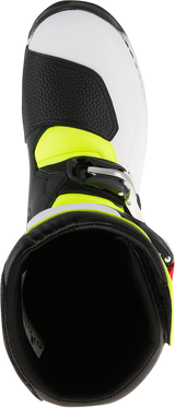 Botas ALPINESTARS Tech-T - Blanco/Rojo/Amarillo Fluorescente/Negro - Talla 8 de EE. UU. 2004017-2351-8