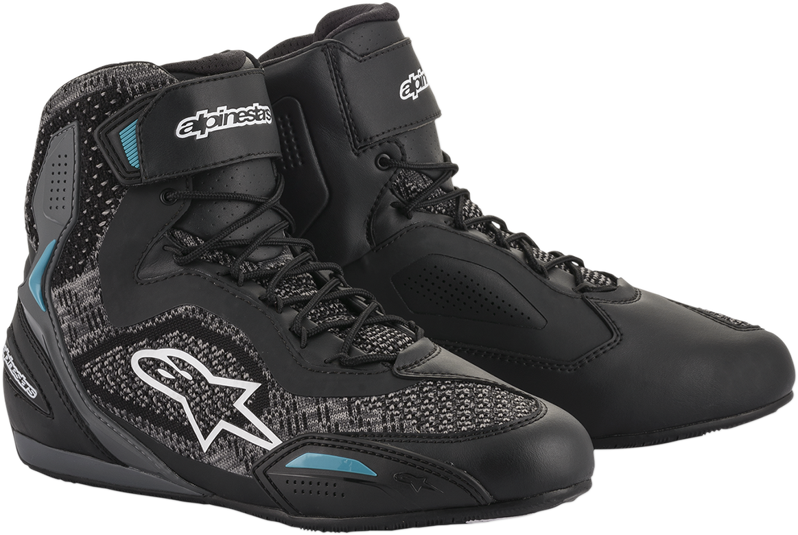 Zapatillas ALPINESTARS Stella Faster-3 Rideknit para mujer - Negro/Verde azulado - Talla 5.5 251052011706