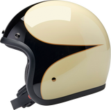 Casco BILTWELL Bonanza - Blanco vintage brillante/Negro festoneado - Mediano 1001-559-203 
