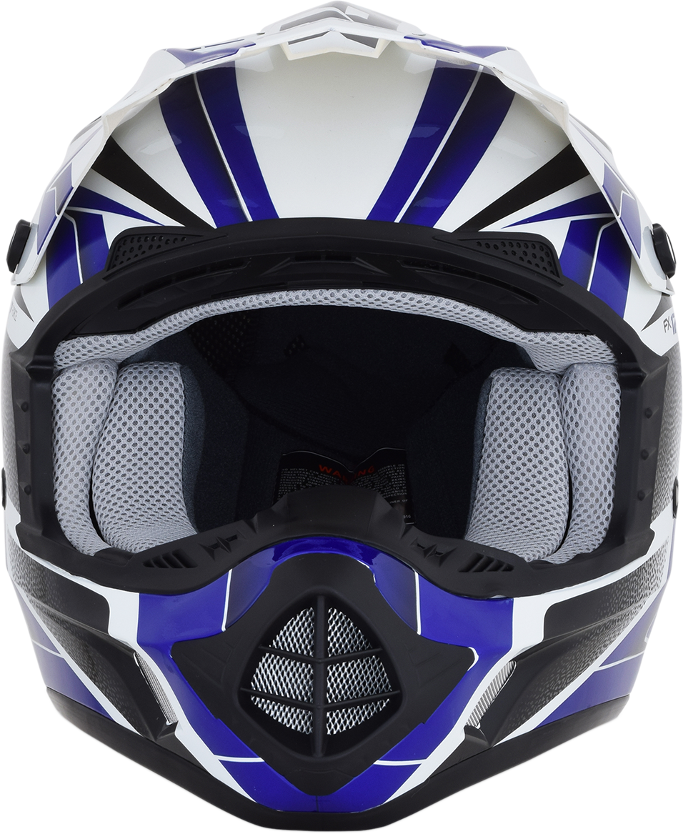 Casco de motocicleta AFX FX-17 - Force - Blanco perla/Azul - Talla grande 0110-5240 