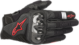 Guantes ALPINESTARS SMX-1 Air V2 - Negro/Rojo Fluo - Talla Mediana 3570518-1030-M