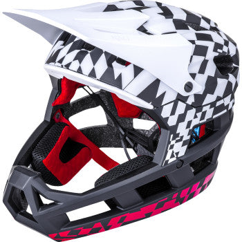 KALI DH Invader Bicycle Helmet - LTD Glitch - Matte Black/White/Red - L-2XL 0211323217