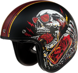 Casco de motocicleta Saturn Z1R - Devil Made Me - Negro/Rojo - Grande 0104-2819