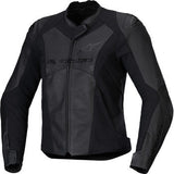 Chaqueta de cuero ALPINESTARS Stella Faster v3 - Negro/Negro - Talla EE. UU. 4 / Talla UE 40 3113625-1100-40 