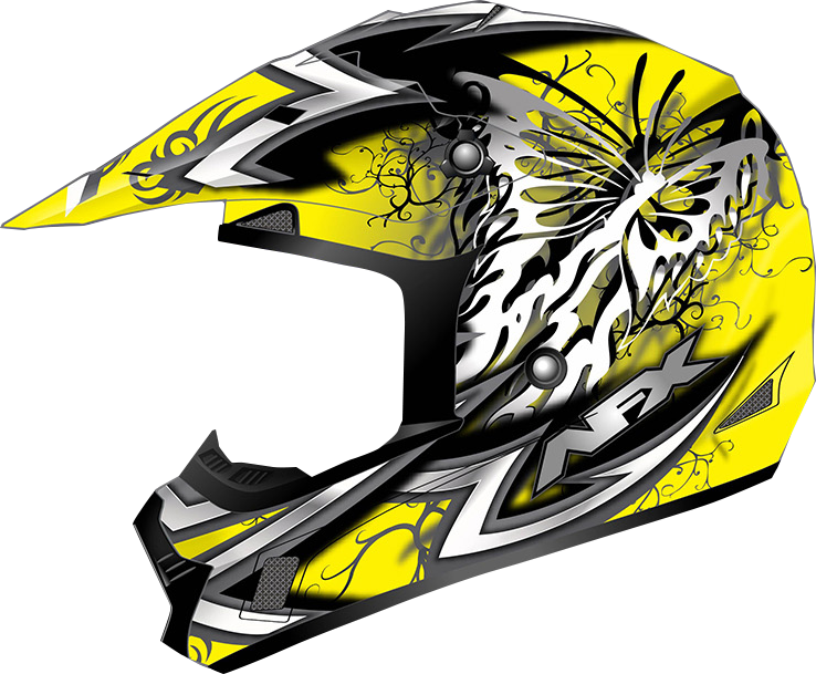 butterfly helmet motorcycle AFX FX-17 Motorcycle Helmet - Butterfly - Matte Yellow