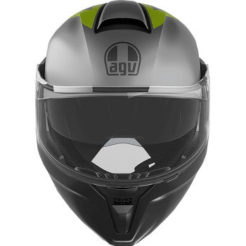 agv helmet stockist brisbane AGV Streetmodular Motorcycle Helmet - Resia - Matte Gray/Black/Yellow Fluo