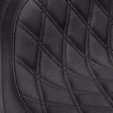 Asiento Predator para dos personas de DRAG SPECIALTIES - Vinilo - Doble diamante - con respaldo - FLH '08-'23 0801-1500 