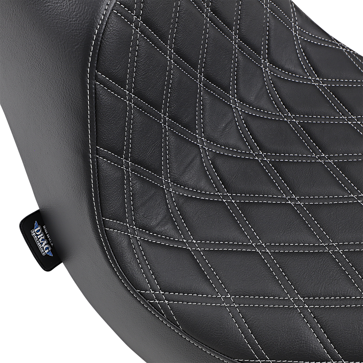 Asiento Predator III de DRAG SPECIALTIES - Doble diamante - Costuras plateadas - FLFB/S '18-'22 0802-1189