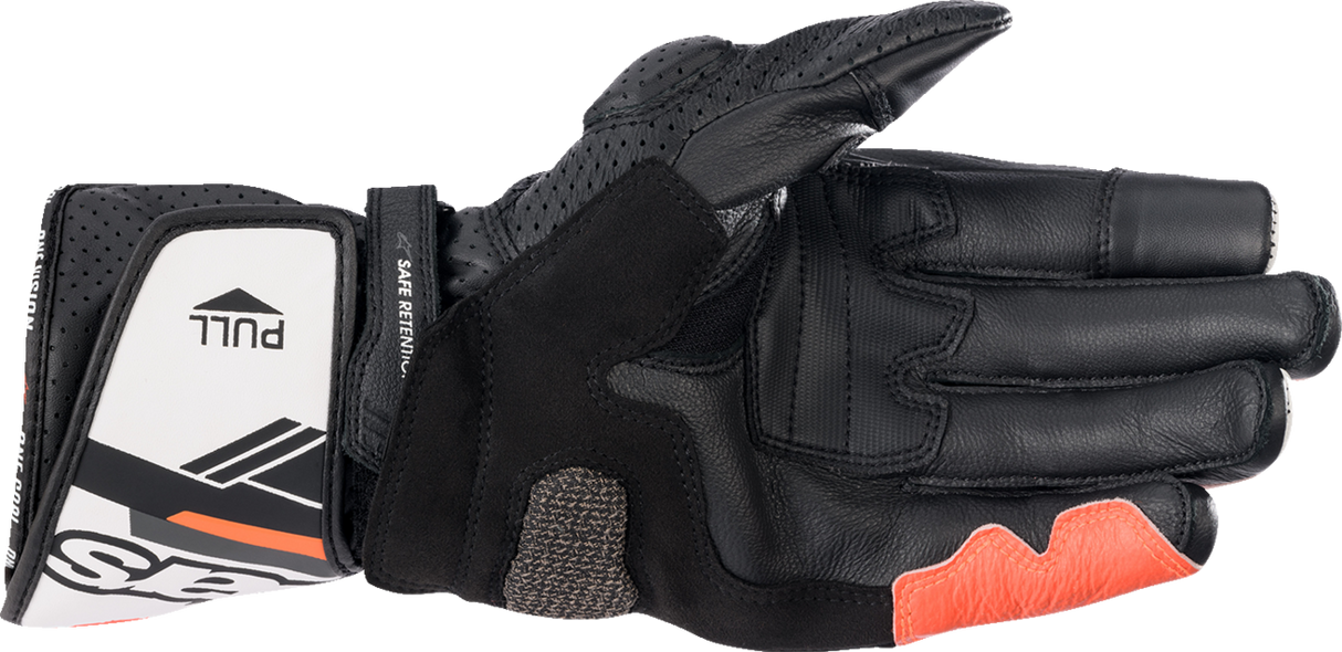 Guantes ALPINESTARS SP-8 V3 - Negro/Blanco/Rojo Fluo - Pequeños 3558321-1231-S