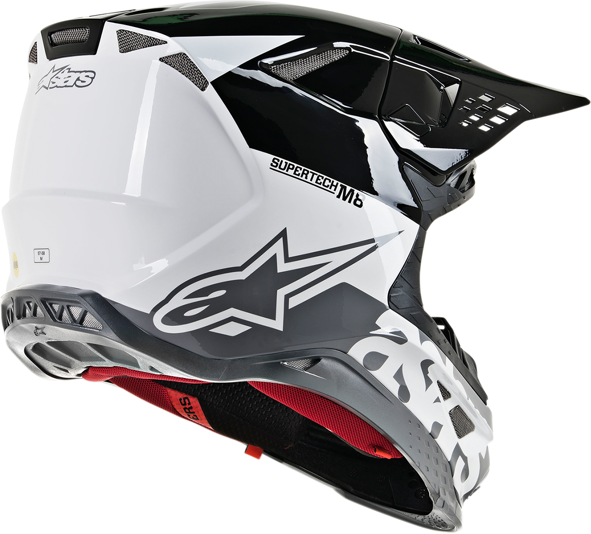 ALPINESTARS Supertech M8 Motorcycle Helmet - Radium - MIPS - White/Black/Mid Gray Glossy - Large 8301519-2182-LG