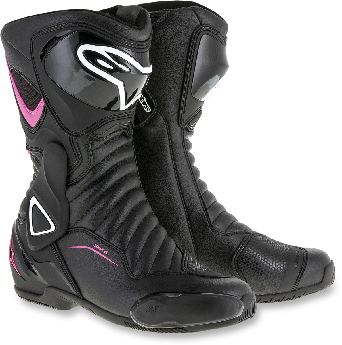 Botas ALPINESTARS SMX-6 v2 con ventilación para mujer - Negro/Rosa/Blanco - Talla 6 EE. UU. / 37 UE 2223117-1132-37