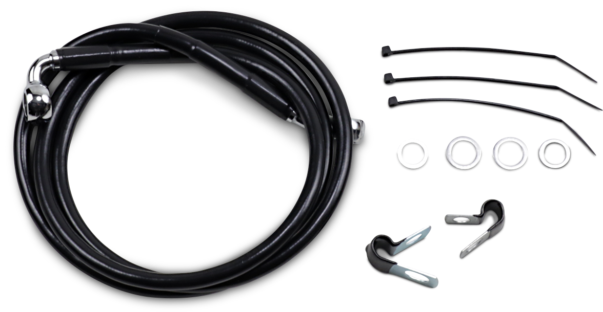Línea de freno DRAG SPECIALTIES - Delantera - Negra - +10" - FXD '00-'05 640112-10BLK