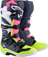 Botas ALPINESTARS Tech 7 - Negro/Rosa/Blanco/Amarillo - Talla 8 de EE. UU. 2012014-9076-8
