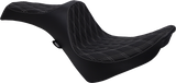 Asiento Predator III de DRAG SPECIALTIES - Doble diamante - Costuras plateadas - FL/FX '18-'22 0802-1146