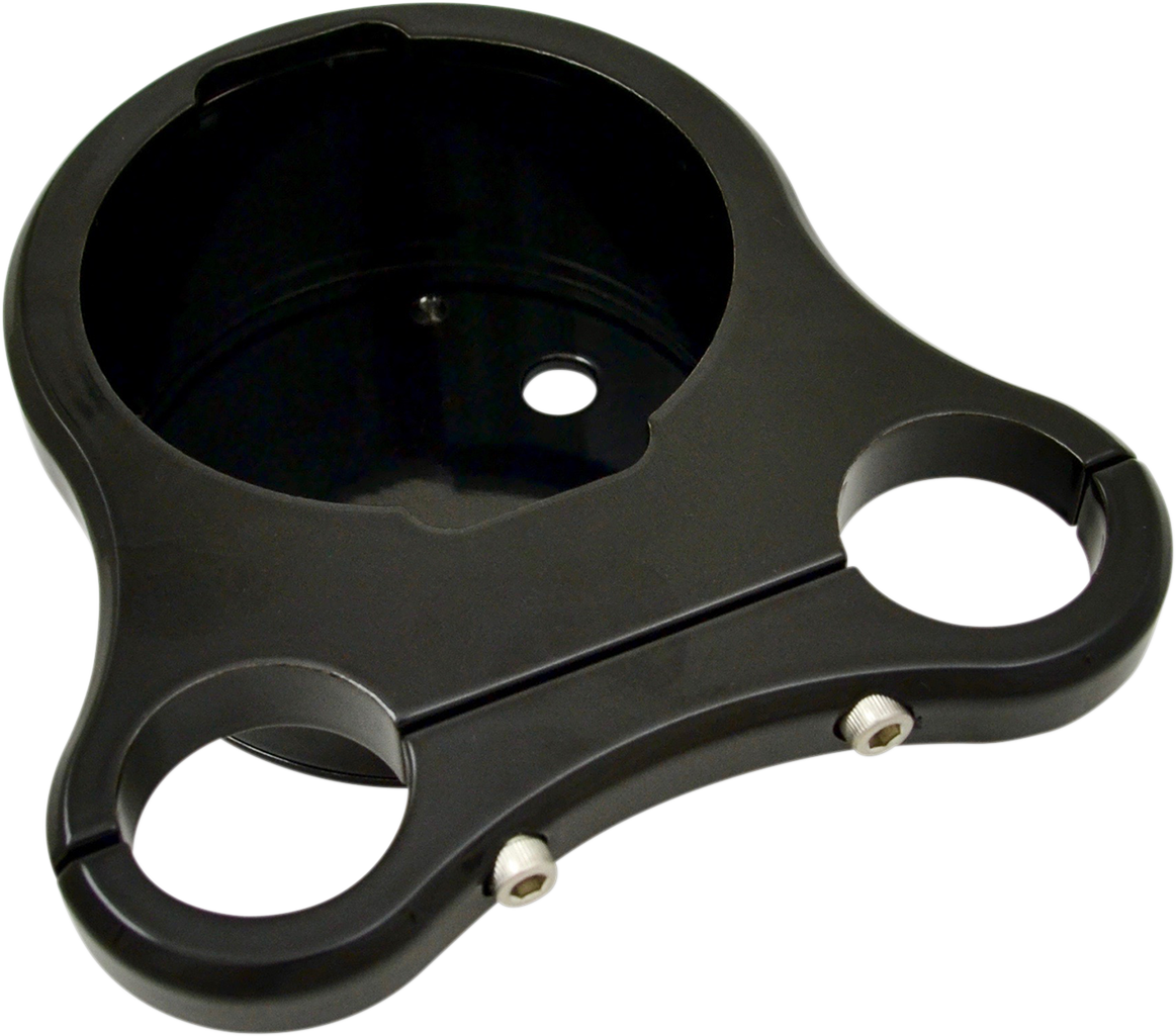 DRAG SPECIALTIES Soporte para manómetro individual con barra en T de 1,25" - Negro brillante - Para manómetros estilo OEM '00-'20 2201-0200