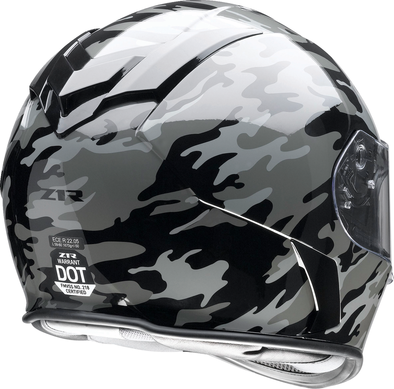 Z1R Warrant Motorcycle Helmet - Camo - Black/Gray