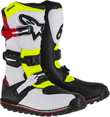 Botas ALPINESTARS Tech-T - Blanco/Rojo/Amarillo Fluorescente/Negro - Talla 10 de EE. UU. 2004017-2351-10
