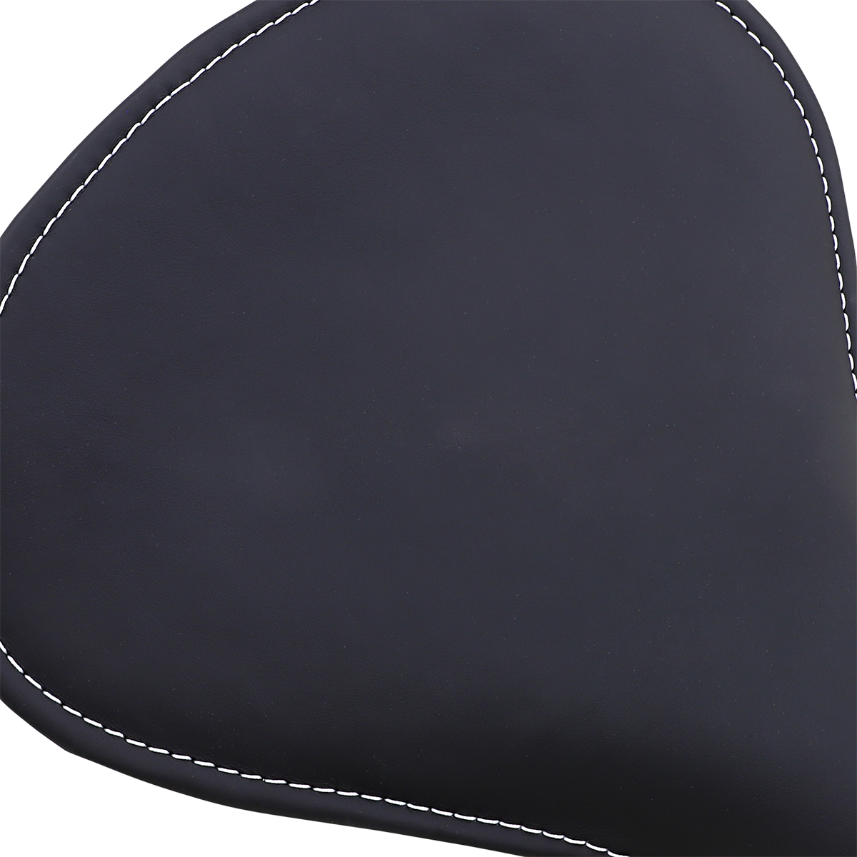 Asiento DRAG SPECIALTIES - Spring Solo - Perfil bajo - Grande - Cuero negro reflectante solar/Costura perimetral blanca 0806-0055