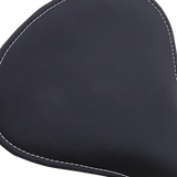 Asiento DRAG SPECIALTIES - Spring Solo - Perfil bajo - Grande - Cuero negro reflectante solar/Costura perimetral blanca 0806-0055